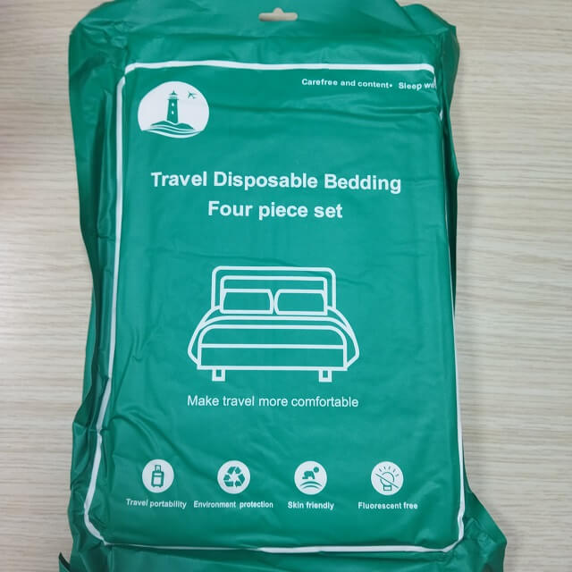 Wholesale Disposable Bed Sheet Pillowcases Breathable Soft Bedding Travel Hotel SPA Bed Sheet King Size Bedding Set 
