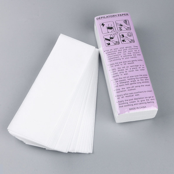 Pack of 100 Non Woven 7X20cm Body And Facial Wax Strip SPA Home Usage Hair Removal Beauty Depilatory Waxing Paper